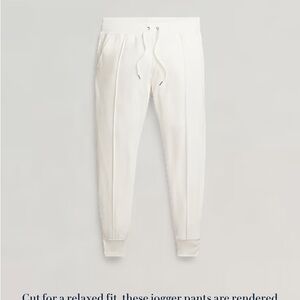 Polo Ralph Lauren Cream ivory velour Jogger Pants size large winter casual